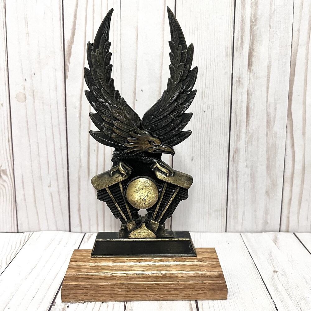 Vintage Brass Eagle Motorcycle Engine Trophy Biker Man Cave Decor